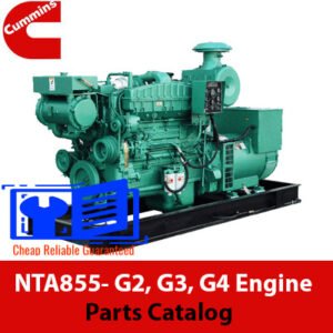 Parts catalog for Cummins NTA855-G2, G3, G4 engines, detailing components and specifications for maintenance and repair