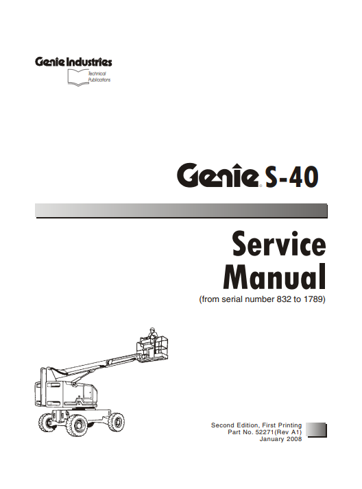 Genie S-40 Articulating Boom Lift Service Repair Manual - Image 2