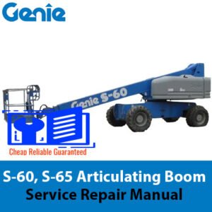 Cover of the Genie S-60 and S-65 articulating boom lift service repair manual, showcasing essential maintenance information