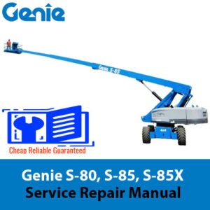 Genie S-80, S-85, S-85X articulating boom lift service repair manual, showcasing diagrams and instructions for maintenance and repairs