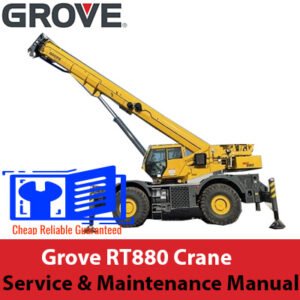 Service and Maintenance Manual for Grove RT880 Crane, showcasing the crane's design and essential maintenance information
