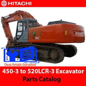 Parts catalog for Hitachi Zaxis 450-3 to 520LCR-3 Excavators, showcasing components and technical details