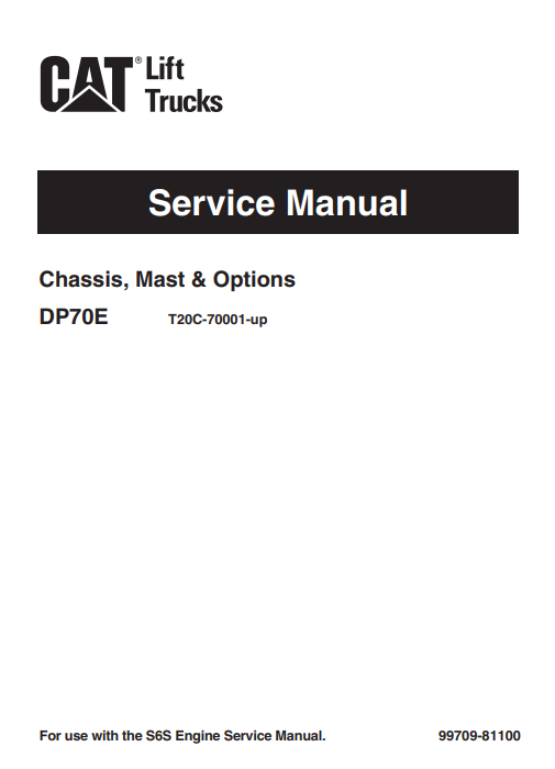 Caterpillar DP70E LiftTruck Service Repair Manual - Image 2