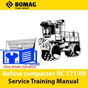 Bomag BC771 RB Refuse Compactor Service Training Manual cover featuring the machine and technical illustrations