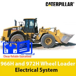 Technical illustration of the electrical systems for Caterpillar 966H and 972H wheel loaders, showing wiring and connections