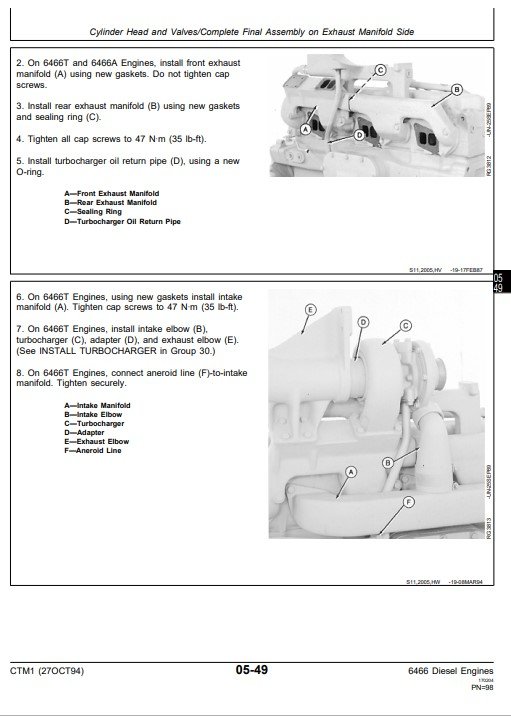 John Deere Series 400 , John Deere 6466 Diesel Engines Service Repair Manual - Image 3