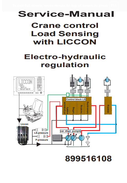 Liebherr Service Manual (Crane control Load Sensing with LICCON) - Image 2