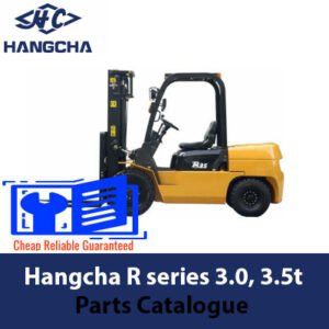 Hangcha R series 3.0 and 3.5t Forklift Parts Catalogue, displaying an organized layout of parts and technical information