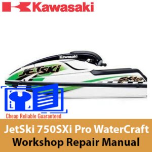 Kawasaki JetSki 750SXi Pro WaterCraft repair manual cover, displaying essential repair information and technical illustrations