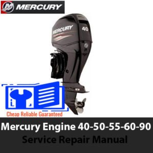 Service repair manual for Mercury engines, covering models 40-50-55-60-90, with guidelines for maintenance and repairs