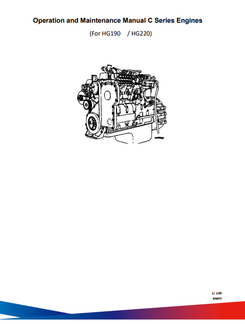 Hyundai HG190, Hyundai HG220 Motor Grader Engine Operation and Maintenance Manual (C Series Engines) - Image 2