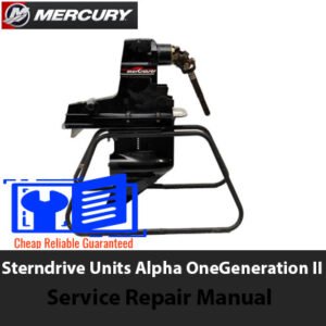 Service repair manual cover for Mercury MerCruiser #14 Sterndrive Units Alpha One Generation II, featuring technical illustrations