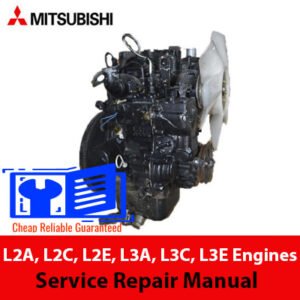 Service repair manual for Mitsubishi L2A, L2C, L2E, L3A, L3C, and L3E engines, detailing maintenance and repair procedures