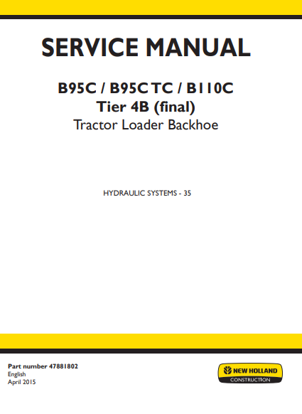 New Holland B95C , B95CTC , B110C Tier 4B Backhoe Loader Service Repair Manual (Full set of collection) - Image 10