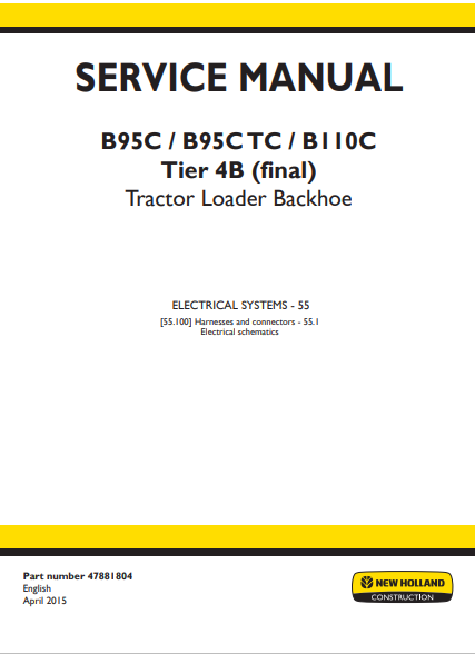 New Holland B95C , B95CTC , B110C Tier 4B Backhoe Loader Service Repair Manual (Full set of collection) - Image 3