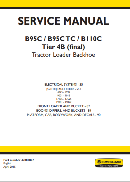 New Holland B95C , B95CTC , B110C Tier 4B Backhoe Loader Service Repair Manual (Full set of collection) - Image 5