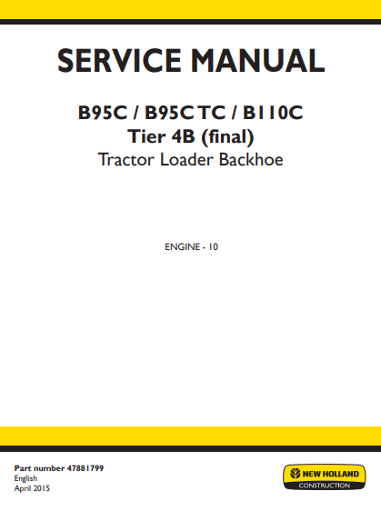 New Holland B95C , B95CTC , B110C Tier 4B Backhoe Loader Service Repair Manual (Full set of collection) - Image 7