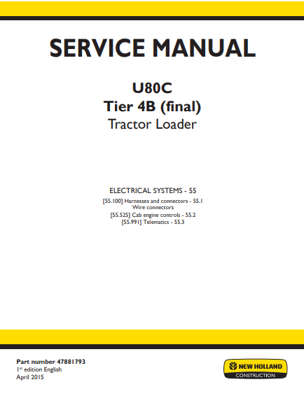New Holland U80C Tractor Service Repair Manual (Full set of collection) - Image 7