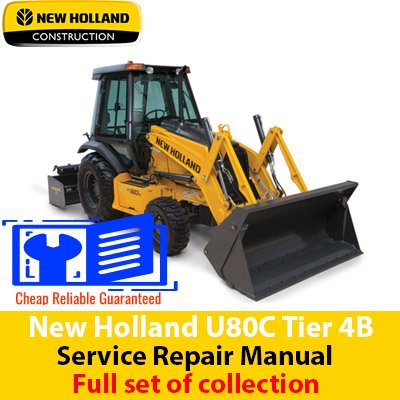 Complete set of New Holland U80C Tractor Service Repair Manuals, detailing essential maintenance and repair procedures