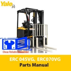 Parts manual for Yale Forklift A968, covering ERC045VG and ERC070VG models, including diagrams and specifications