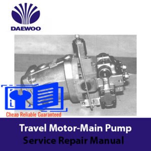 Daewoo Solar 130W-V and 200W-V travel motor main pump repair manual, showcasing detailed diagrams and instructions