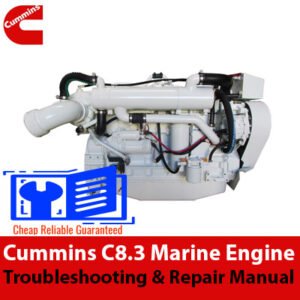roubleshooting and repair manual for Cummins C8.3 Marine Electronic Control System, displaying technical illustrations and guidelines
