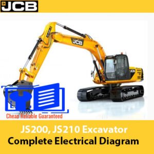 Complete electrical diagram of JCB JS200 and JS210 excavators, detailing wiring and component connections
