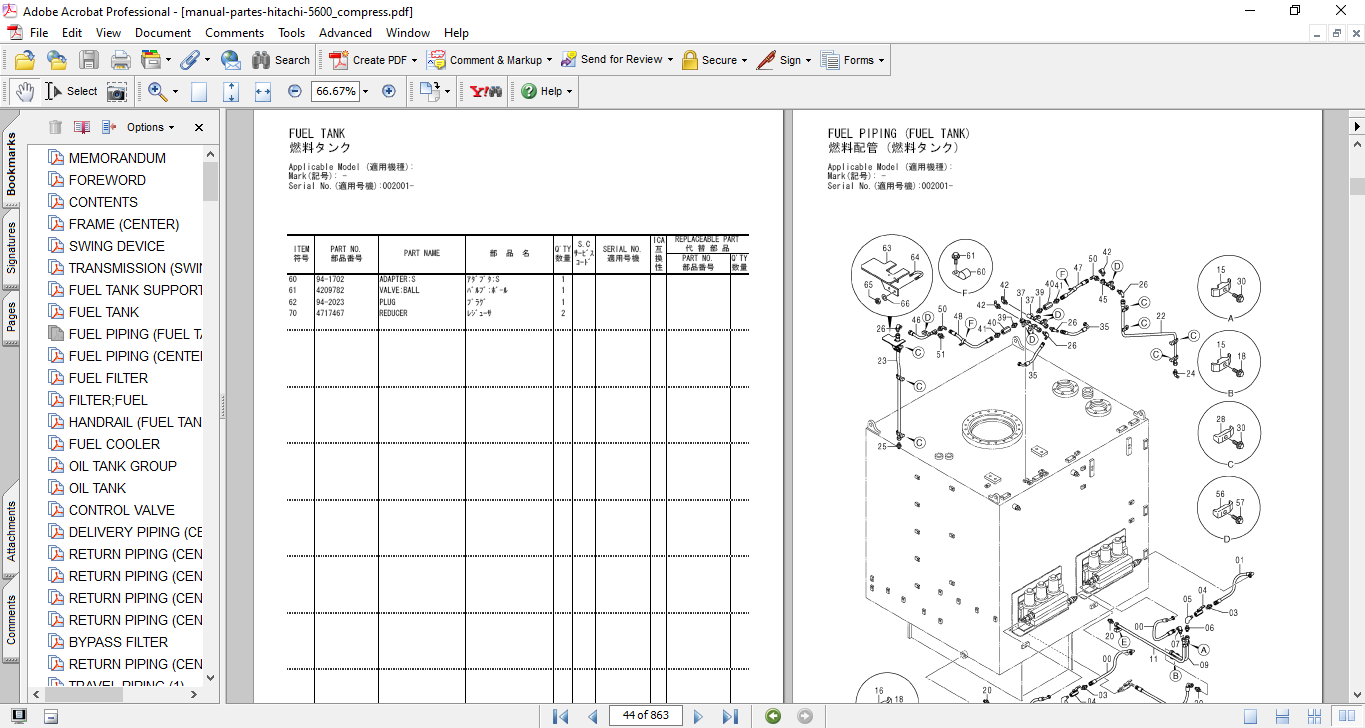 Hitachi EX5600-6 Excavator Parts Catalog - Image 4