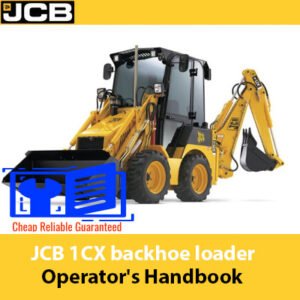 JCB 1CX backhoe loader Operator's Handbook cover featuring the model and safety instructions