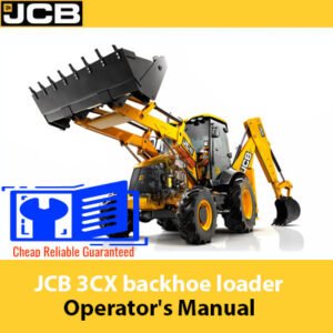 JCB 3CX Backhoe Loader Operator's Manual, showcasing the loader with essential operating and safety information