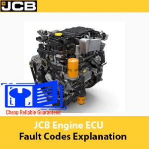 Visual guide to JCB engine ECU fault codes, outlining various codes and their meanings for troubleshooting engine issues