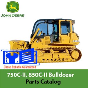 John Deere 750C-II and 850C-II crawler bulldozer parts catalog, featuring diagrams and part descriptions