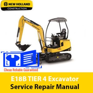 Service Repair Manual for New Holland E18B Excavator, showcasing detailed diagrams and maintenance instructions