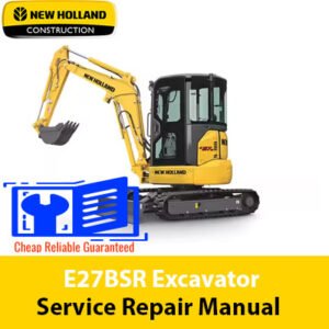 Service Repair Manual for New Holland E27BSR Excavator, showcasing detailed diagrams and maintenance instructions