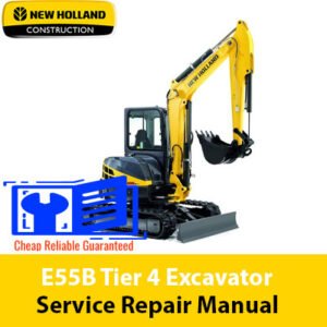 Service Repair Manual for New Holland E55B Excavator, showcasing detailed diagrams and maintenance instructions