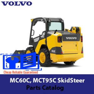 Comprehensive parts catalog for Volvo MC60C and MCT95C Skid Steer Loaders, including detailed illustrations and specifications