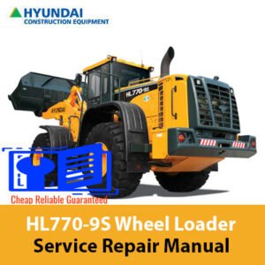 Service repair manual for Hyundai HL770-9S Wheel Loader, showcasing diagrams and maintenance instructions