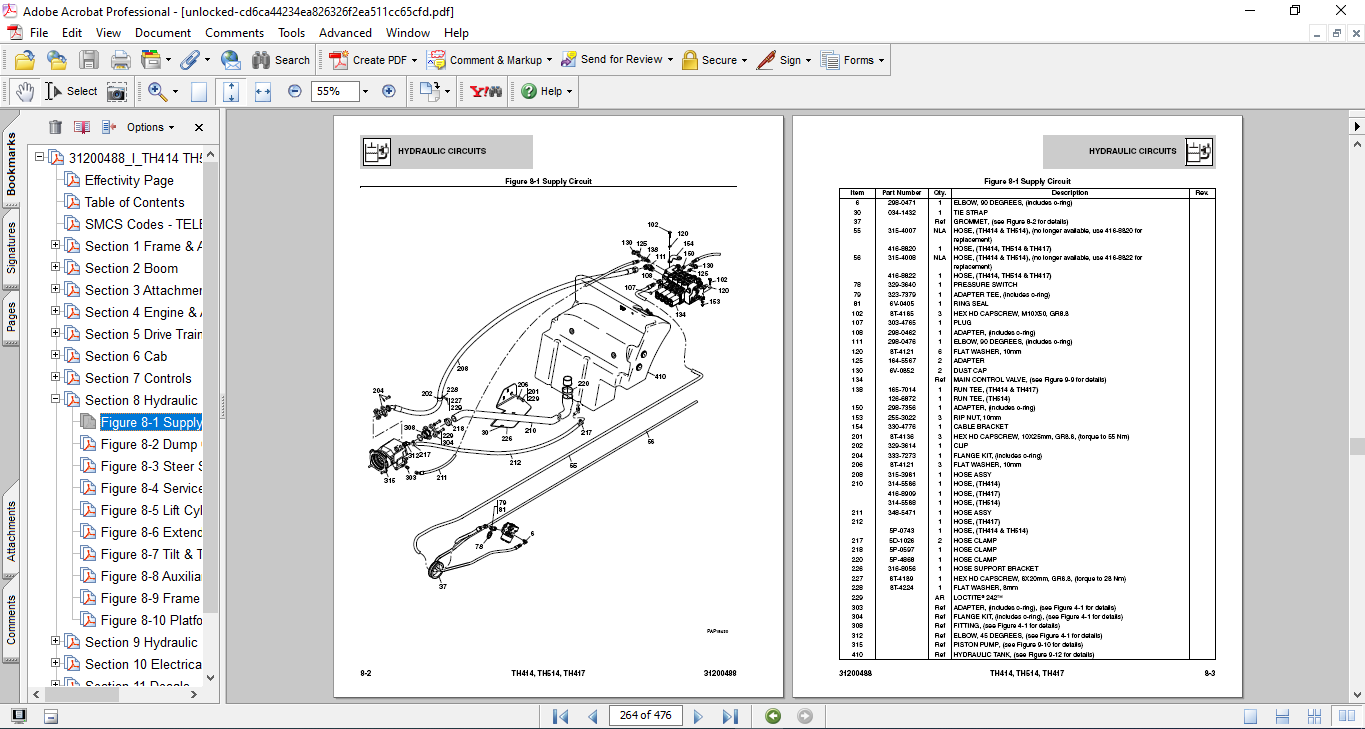 Caterpillar TH414, Caterpillar TH514, Caterpillar TH417 Telehandler Parts Manual - Image 3