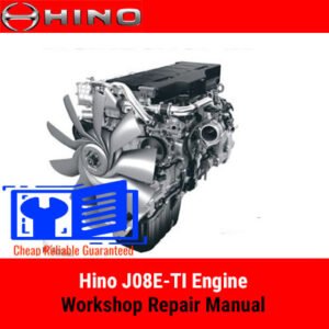 Hino J08E-TI Engine Workshop Repair Manual, displaying technical diagrams and comprehensive repair procedures for the engine