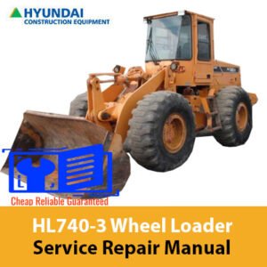 Service repair manual for Hyundai HL740-3 Wheel Loader, showcasing diagrams and maintenance instructions