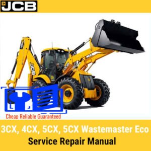 JCB 3CX, 4CX, 5CX, and 5CX Wastemaster Eco Service Repair Manual cover, detailing maintenance and repair procedures
