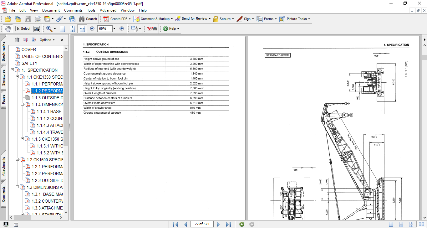 Kobelco CK1600 , Kobelco CKE1350 Crawler Crane Workshop Repair Manual - Image 4