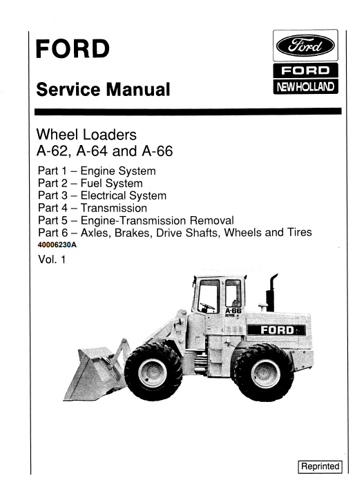 Ford A62 , Ford A64 , Ford A66 Wheel Loader Service Repair Manual - Image 2