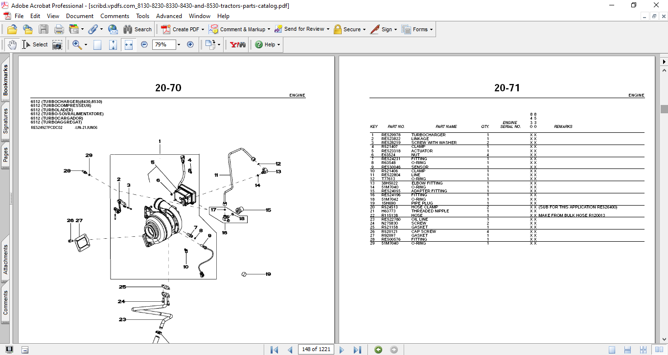 John Deere 8130, John Deere 8230, John Deere 8330, John Deere 8430, John Deere 8530 Tractors Parts Catalog - Image 3
