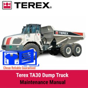 Terex TA30 Dump Truck Maintenance Manual cover featuring the truck and essential maintenance information