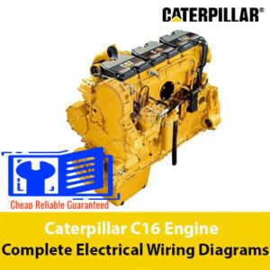 Detailed electrical wiring diagrams for the Caterpillar C16 engine, showcasing connections and components