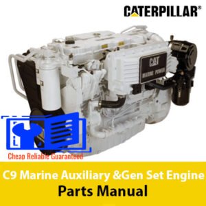 Caterpillar C9 Marine Auxiliary and Gen Set Engine Parts Manual, displaying diagrams and specifications for engine components