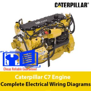Complete electrical wiring diagrams for the Caterpillar C7 engine, highlighting essential components and their interconnections