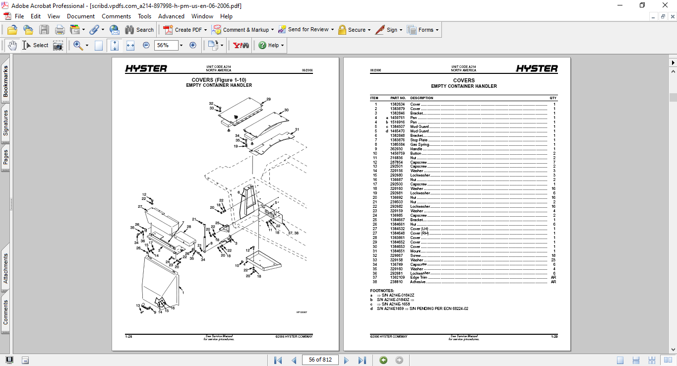 Hyster A214 Forklift Parts Manual - Image 3