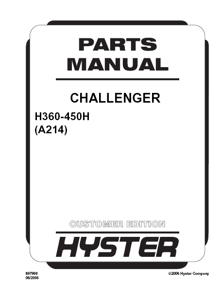Hyster A214 Forklift Parts Manual - Image 2